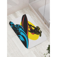 Man on Sea Waves Bath Mat