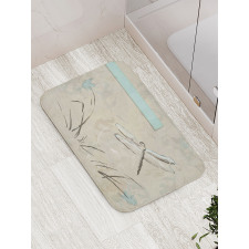 Romantic Sketch Art Bath Mat