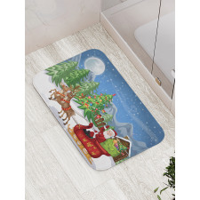 Snowdrift Reindeers Bath Mat