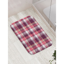 Retro Plaid Squares Bath Mat