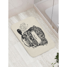 Skull with Pipe Glasses Bath Mat