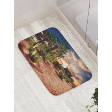 Majestic Sky Palm Trees Bath Mat