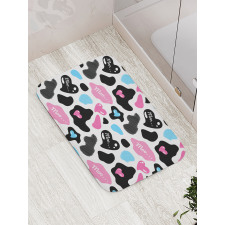 Cow Hide Heart Bath Mat