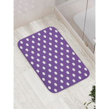 White Polka Dots Retro Bath Mat