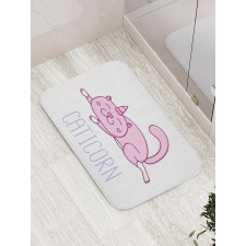 Pink Funny Mascot Bath Mat