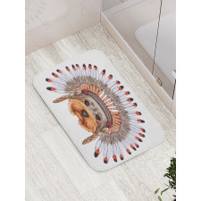 Bonnet Wearing Dog Bath Mat