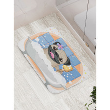 Dog Bath Caricature Funny Bath Mat