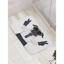 Looking Dog Glasses Bath Mat