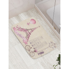 Floral Paris Eiffel Bath Mat