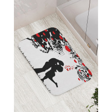 Lovers near Abstract Tree Bath Mat