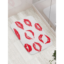 Different Red Kiss Marks Bath Mat