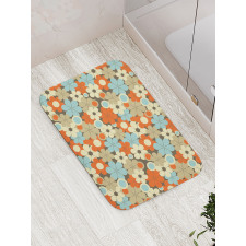 Retro Simple Flowers Bath Mat