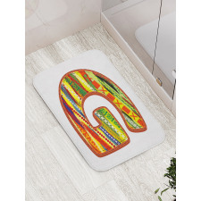 G Red Calligraphy Name Bath Mat