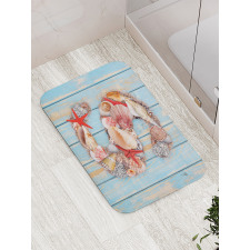 S Seashells Nautical Bath Mat