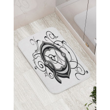 Gothic Q Flowers Art Bath Mat