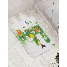 Animals and Flowers F Bath Mat