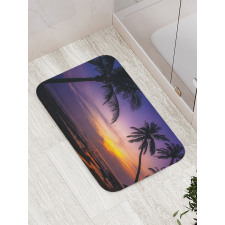 Vivid Twilight Palm Trees Bath Mat