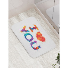 Watercolor Phrase Bath Mat