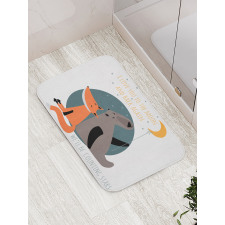 Bear and Fox in Love Bath Mat