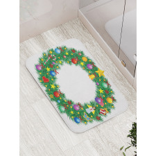 Letter O Xmas Wreath Bath Mat