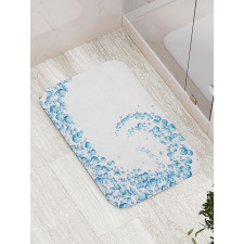 Water Droplets Bubbles Bath Mat
