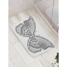 Monochrome Butterfly Graphic Bath Mat