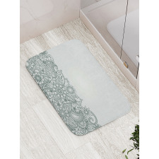 Outline Wildflowers and Leaves Bath Mat