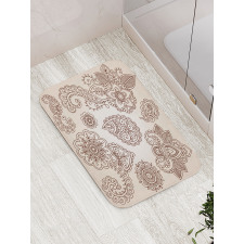 Monochrome Paisley Doodle Bath Mat