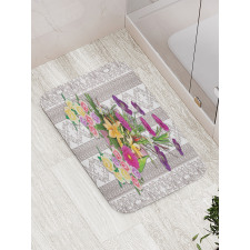 Colorful Bouquet on Curls Bath Mat