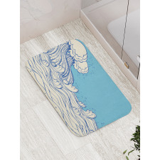 Abstract Doodle Wave Bath Mat
