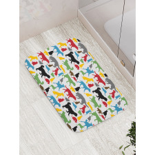 Colorful Cats and Dogs Bath Mat