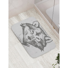 Detailed Sketch Canine Bath Mat