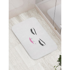 Pink Lips Makeup Beauty Bath Mat