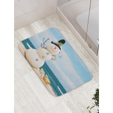 Winter Vacation Coastal Bath Mat