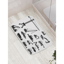 Black Trucks Set Bath Mat