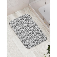 Monochrome Baseball Glove Bath Mat