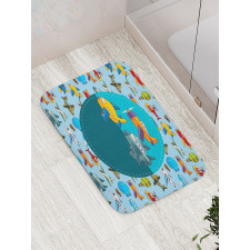 Cartoon Airplanes Bath Mat