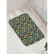 Cartoon Style Beings Bath Mat