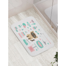 Cartoon Domestic Siamese Bath Mat