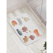 Watercolor Kitties Pet Bath Mat