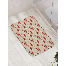 Sketch Leaves Rural Flora Bath Mat