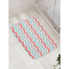 Cute Artful Pastel Zigzags Bath Mat