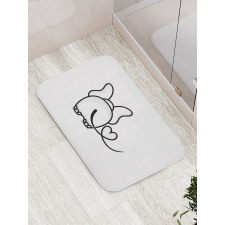 Love Theme Doodle Style Bath Mat