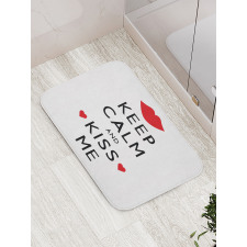 Kiss Me Red Hearts Bath Mat