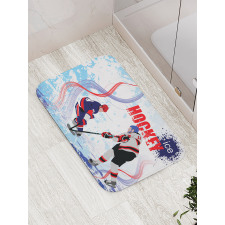 Players on Skating Rink Bath Mat