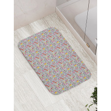 Memphis 90s 3D Shapes Bath Mat