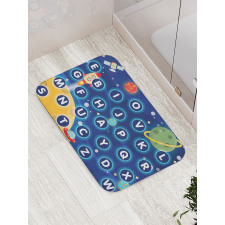 Space Letters Bath Mat