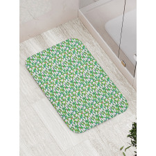 Colorful Pins on Green Bath Mat