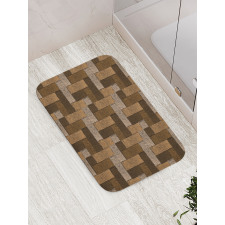 Wooden Parquet Motif Bath Mat