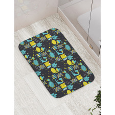 Science Class Pattern Bath Mat